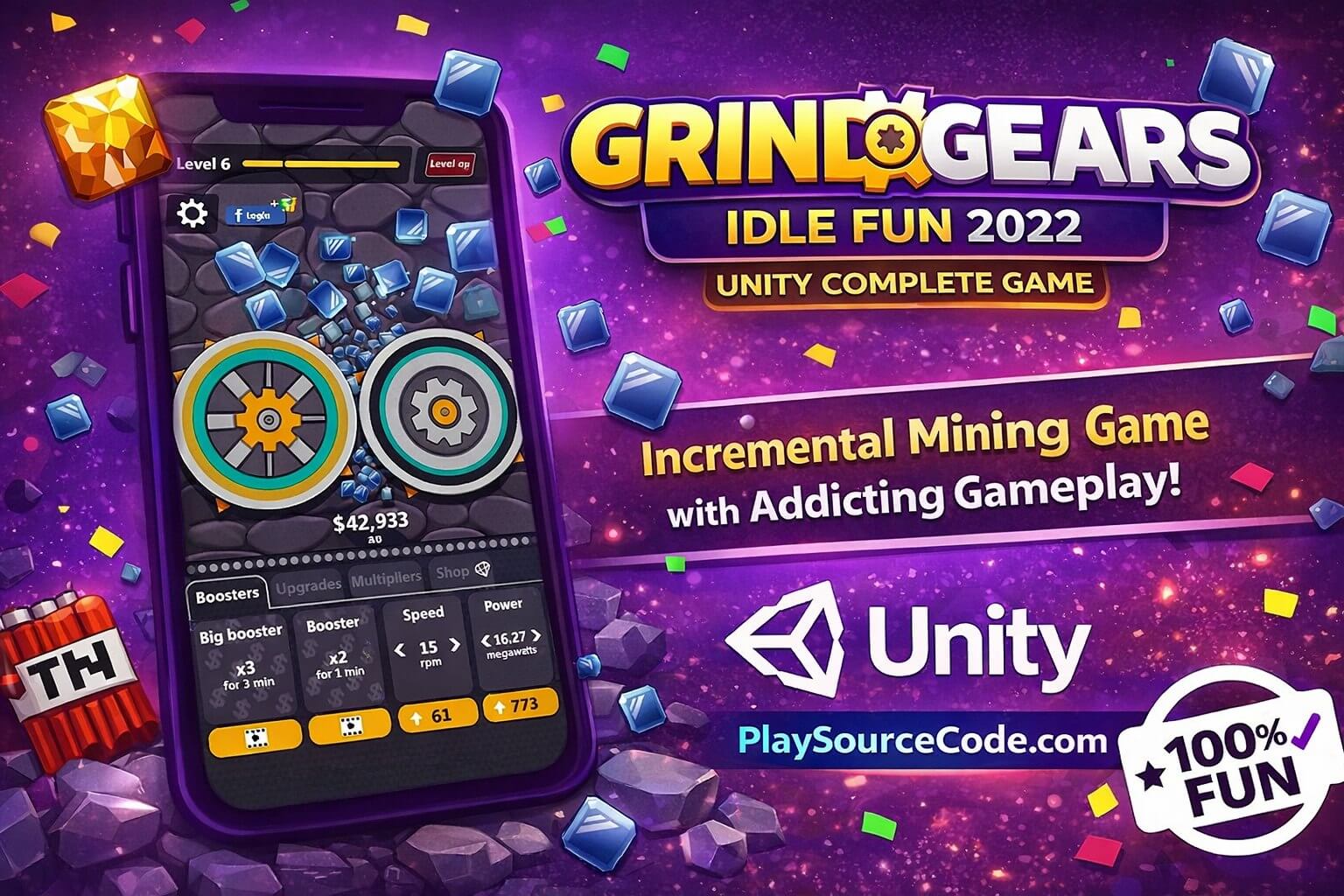Grind my Gears - Idle Fun  Unity Code