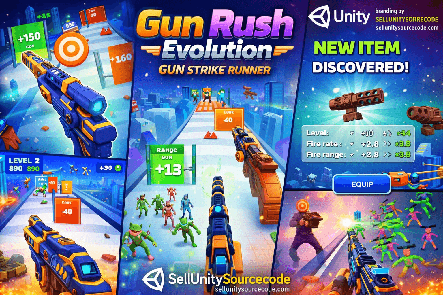 Gun Rush Evolution – Gun Strike Runner Unity Game Source Code