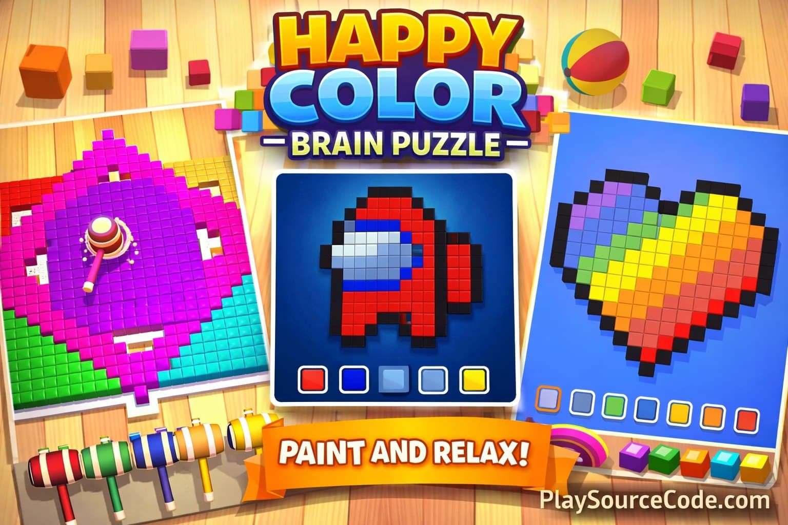 Happy Color: Brain Puzzle Unity Source Code | Dual-Mode Logic & Coloring Game