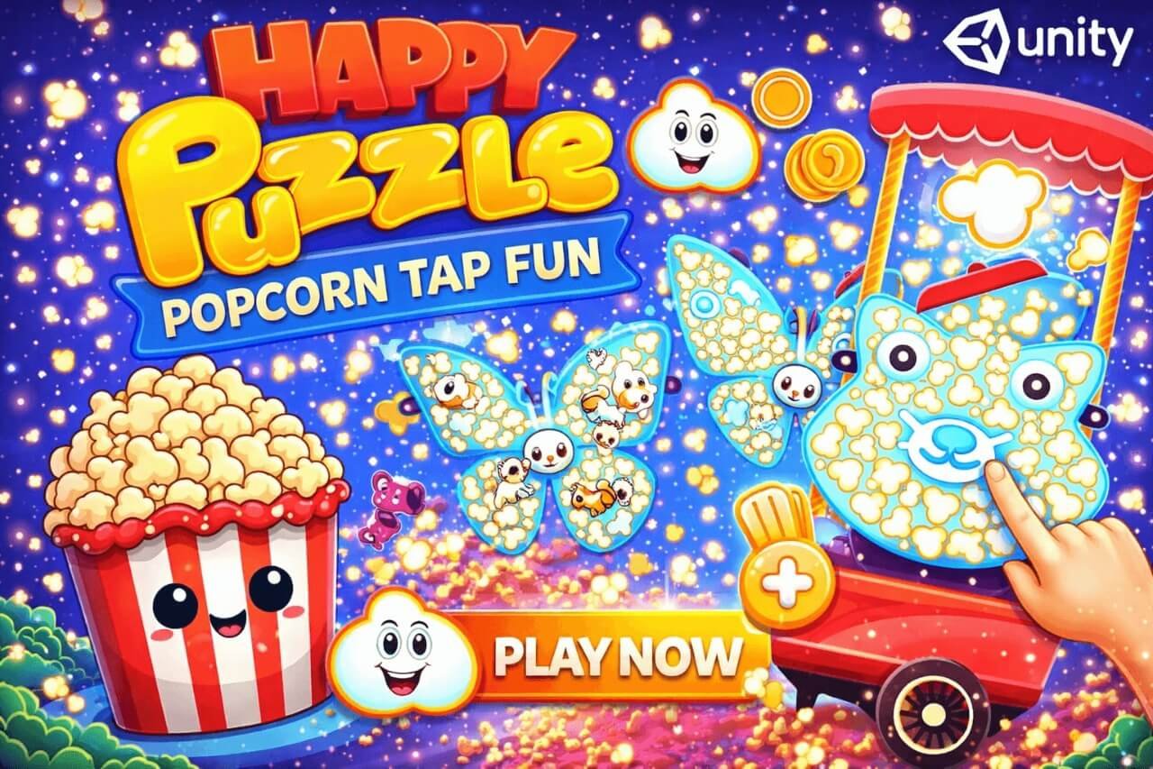 Happy Puzzle: Popcorn Tap Fun Game