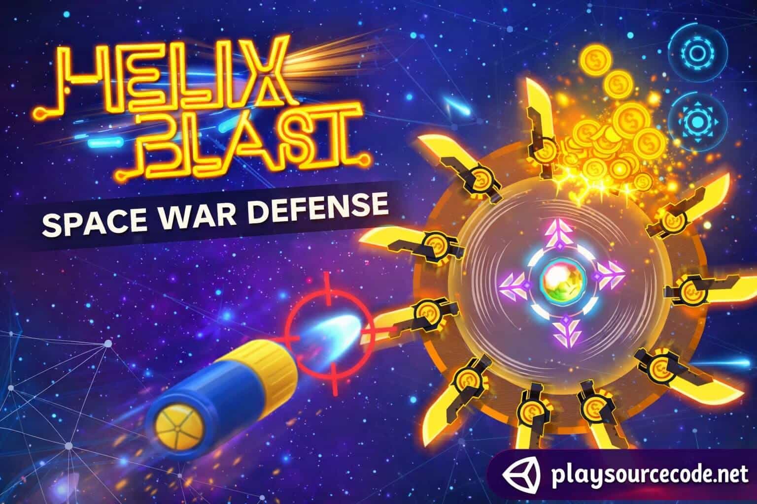Helix Blast - Space War Defense Unity Code Version Unity 6