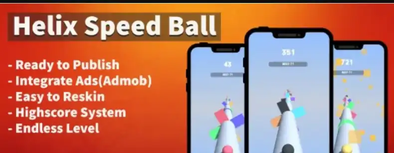 Helix Speed Ball (Unity Template + Android + Hyper SellUnitySourceCode