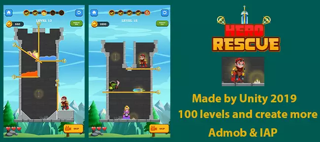 Hero Rescue – Adventure Puzzle Game SellUnitySourceCode  screenshot 2