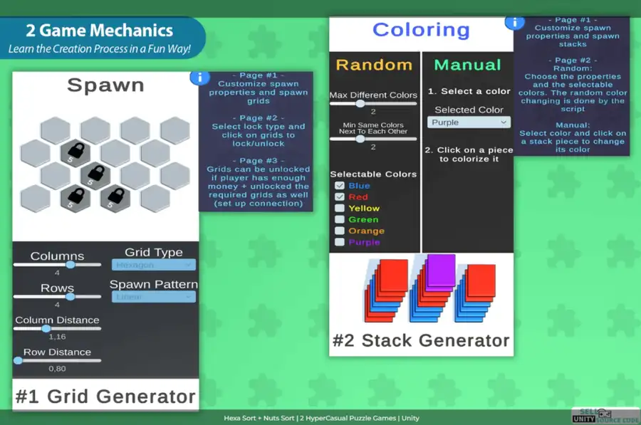Hexa Sort + Nuts Sort | 2 HyperCasual Puzzle Games SellUnitySourceCode screenshot 5