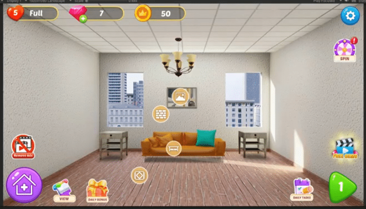 Home Design Makeover  Match-3 Game Unity Code screenshot 2