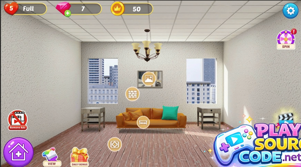 Home Design Makeover  Match-3 Game Unity Code screenshot 4