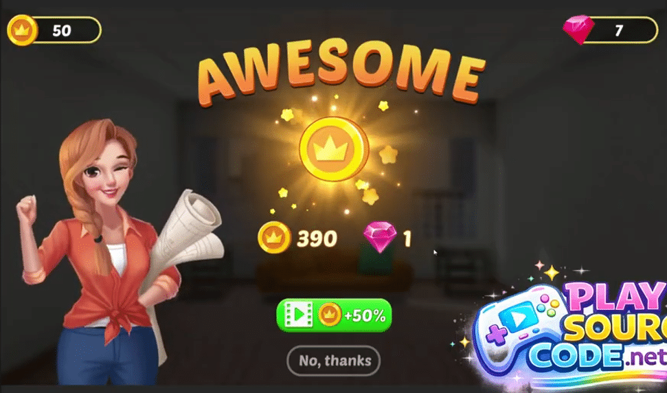 Home Design Makeover  Match-3 Game Unity Code screenshot 5