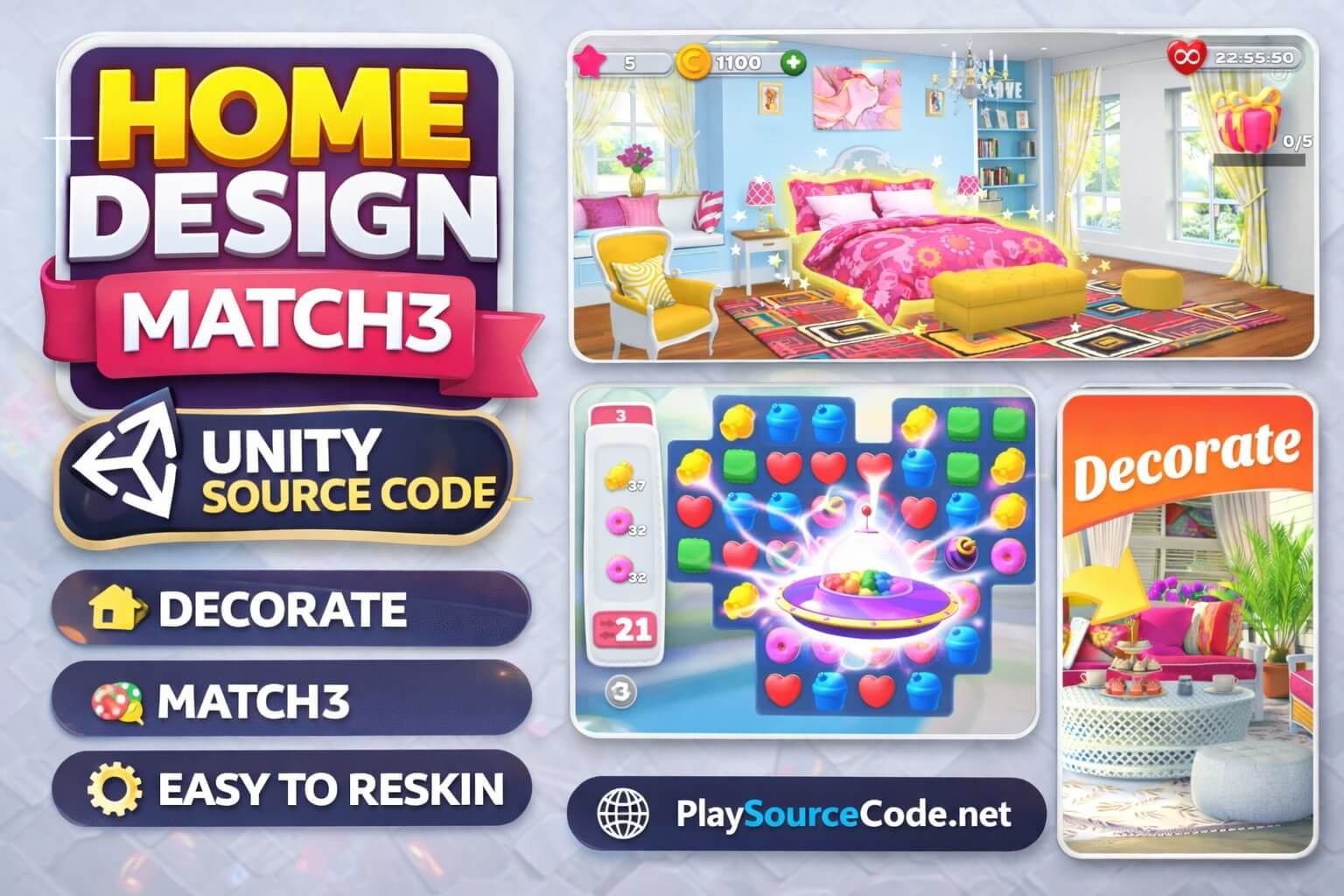 Home Design Match3 - Unity Source Code