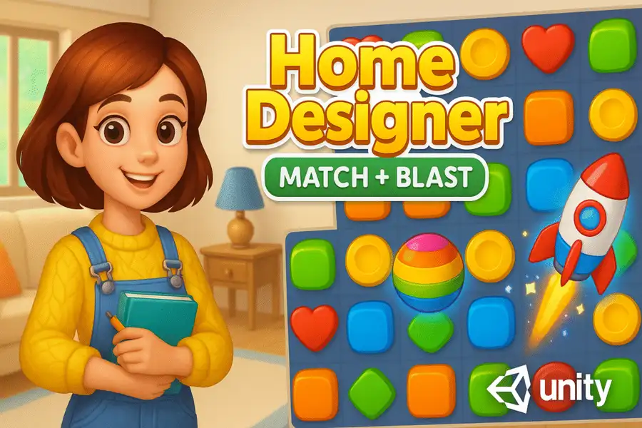 Home Designer – Match + Blast SellUnitySourceCode