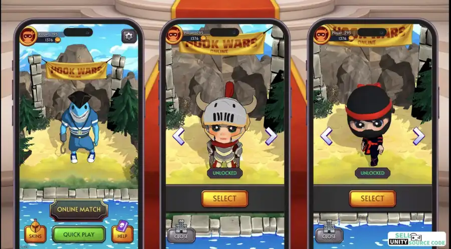 Hook Wars Online Multiplayer (Photon Fusion v2) SellUnitySourceCode