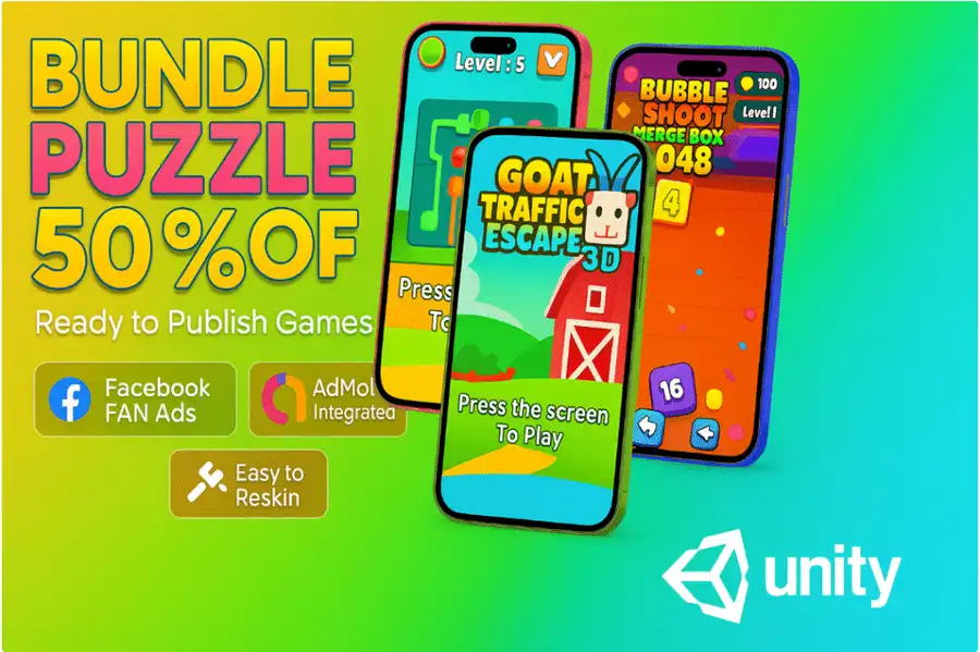 Hyper-Casual & Puzzle Game Pack – 5 Complete Unity Projects