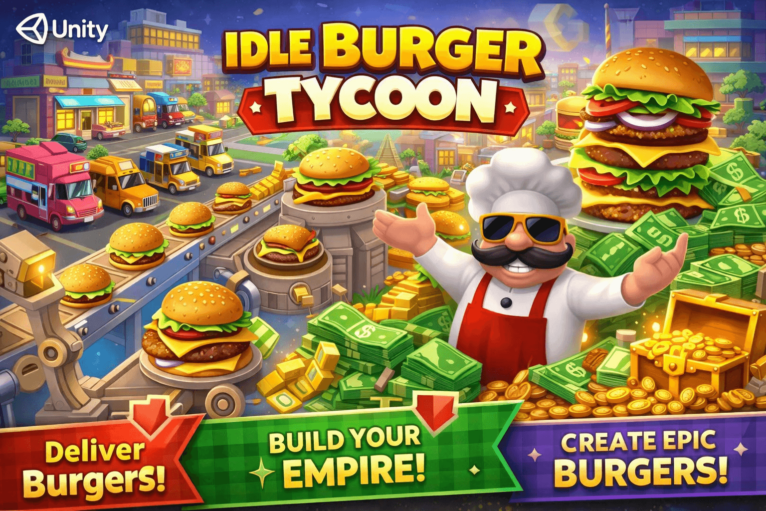 Idle Burger Tycoon: 3D Burger Factory & Restaurant Empire Unity Source Code