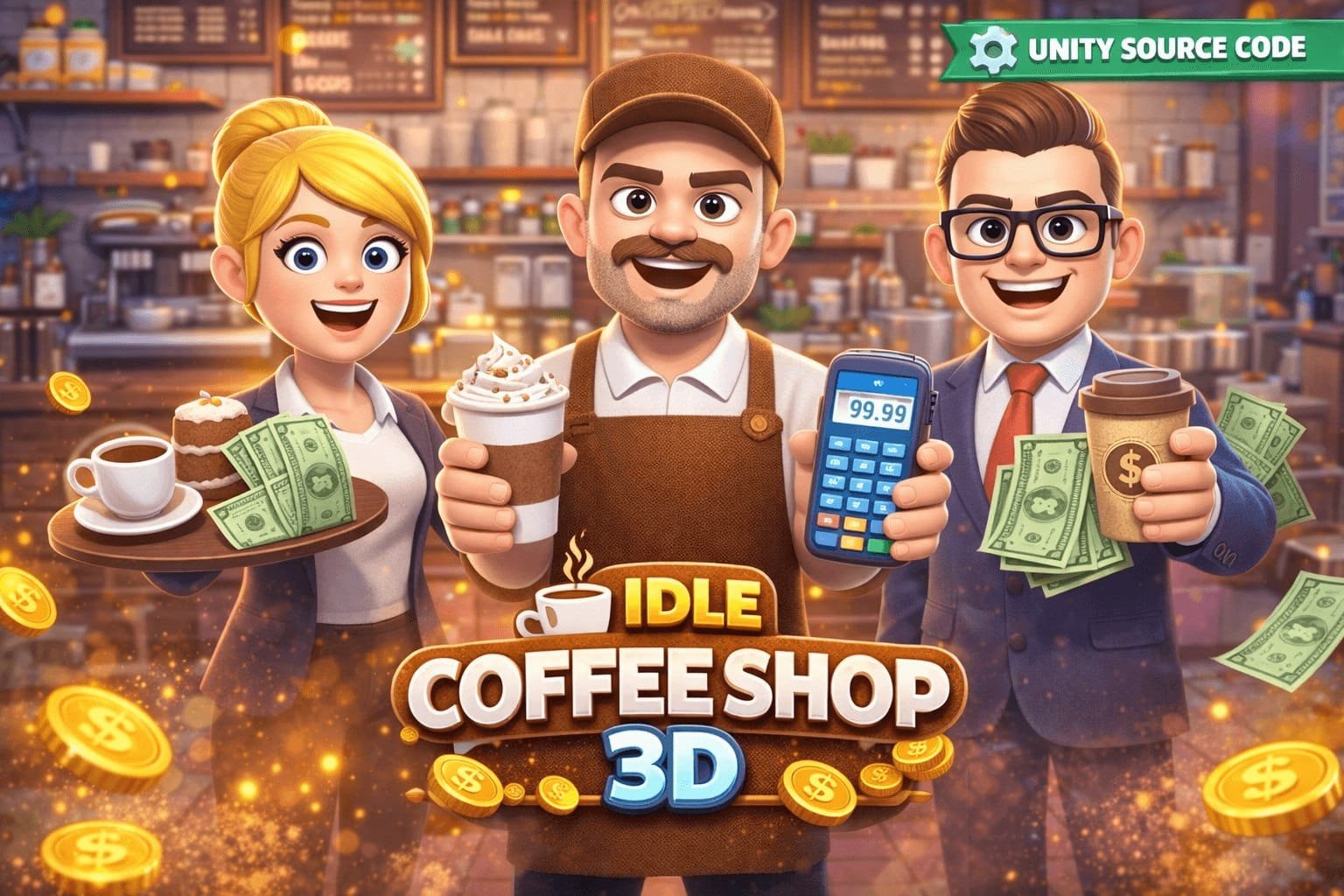 Idle Coffee Shop 3D