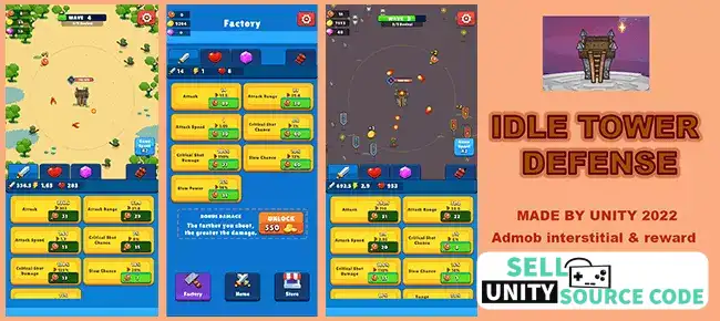 Idle Tower Defense SellUnitySourceCode screenshot 3