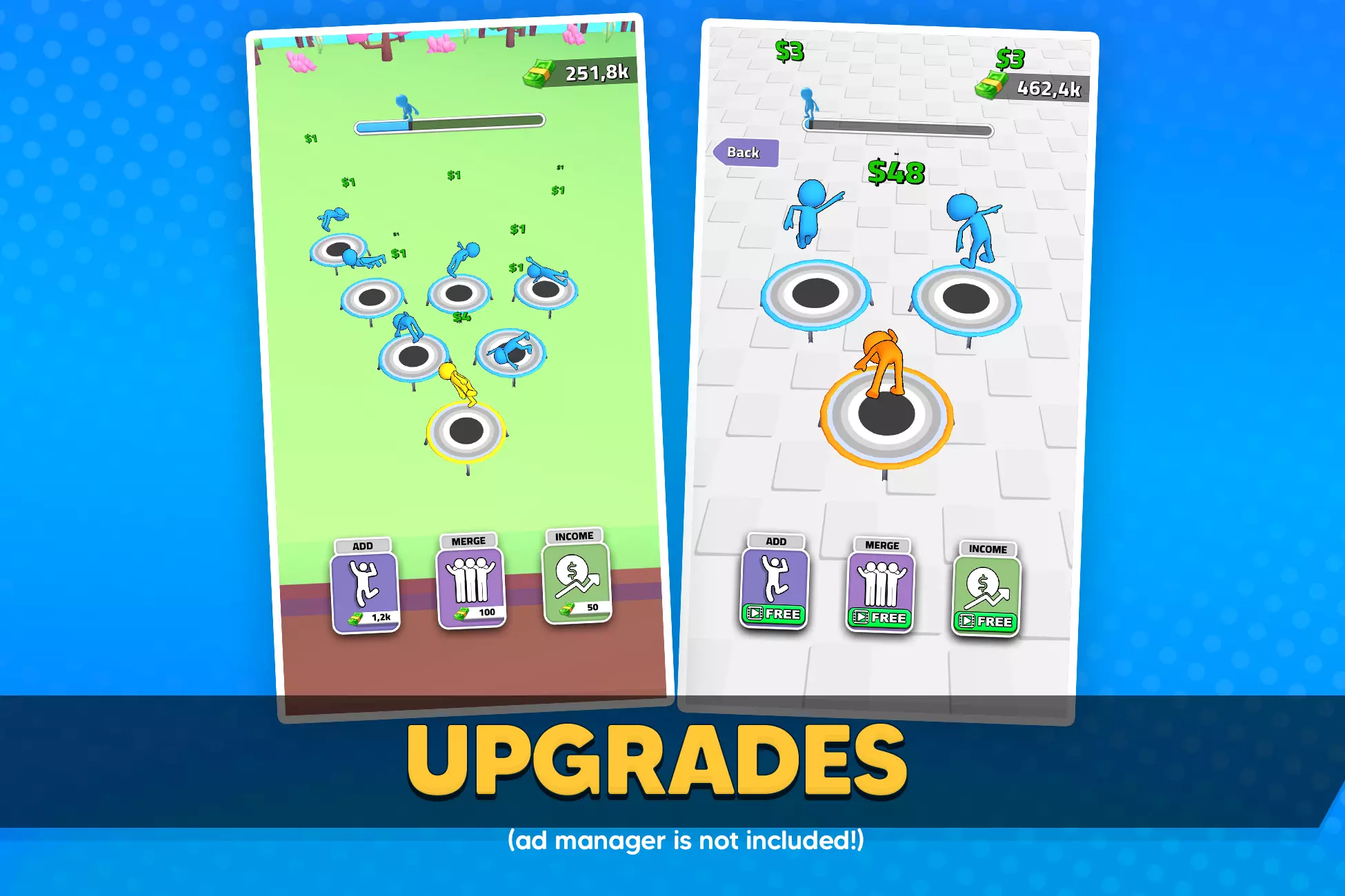 Idle Trampoline: Ragdoll Merge & Empire Builder Unity Source Code screenshot 2