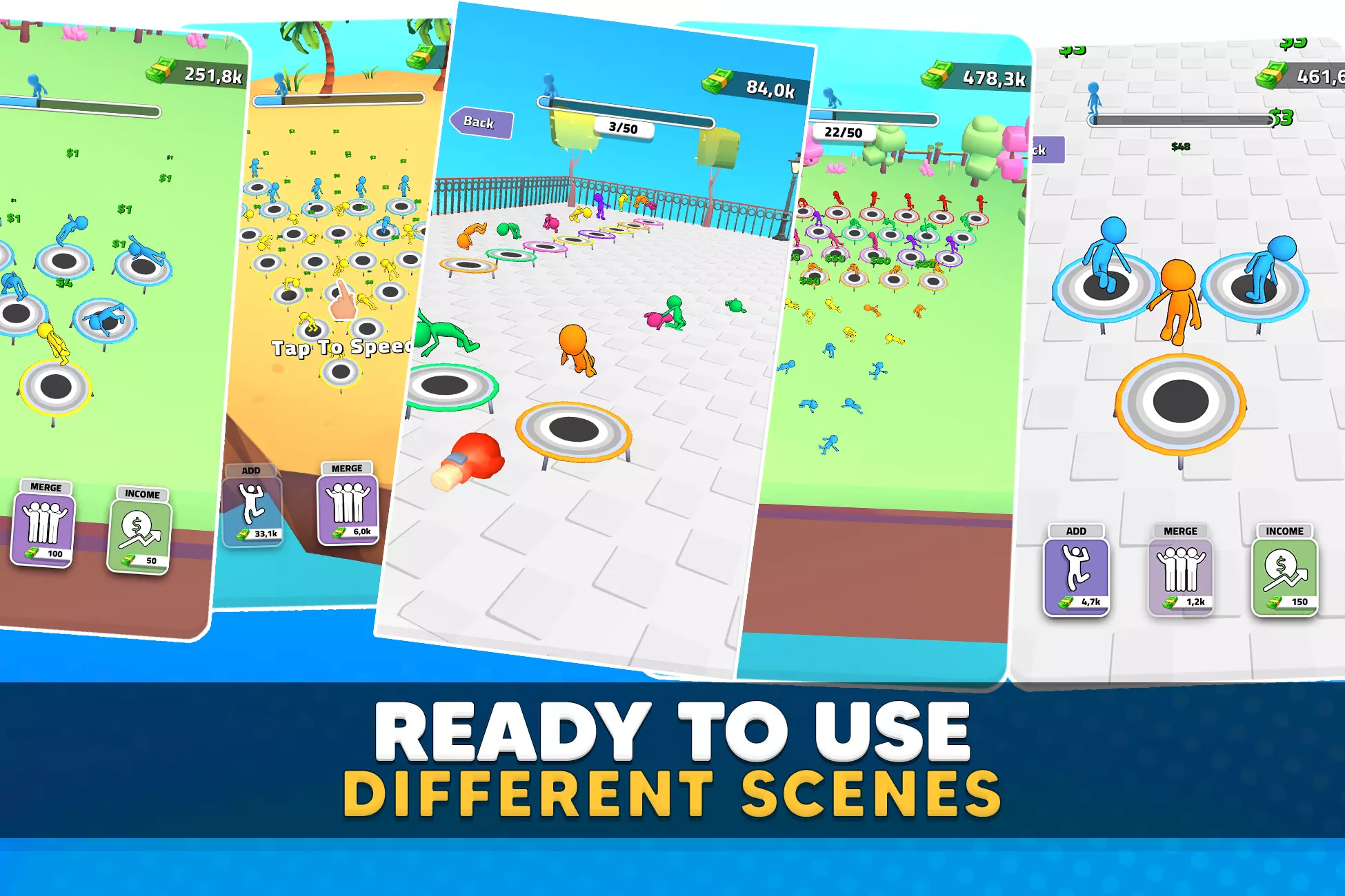 Idle Trampoline: Ragdoll Merge & Empire Builder Unity Source Code screenshot 5
