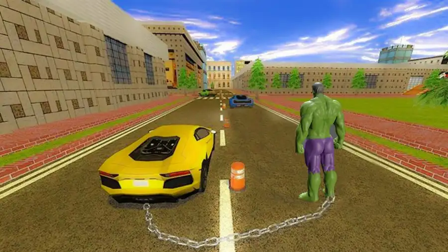 Incredible Hulk vs Chain Car Racing 3D Stunt 2k2 SellUnitySourceCode 
