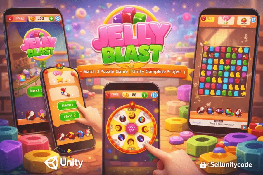Jelly Blast – Match 3 Puzzle Game | Unity Complete Project