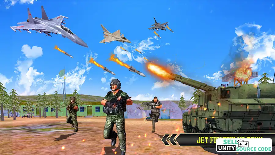 Jet Fighter 3D War – Air Force Combat Unity Template – SellUnitySourceCode.com screenshot 2