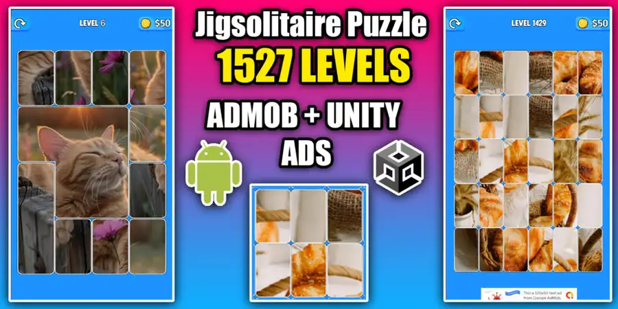 Jigsolitaire Jigsaw Puzzle Game Unity Source Code