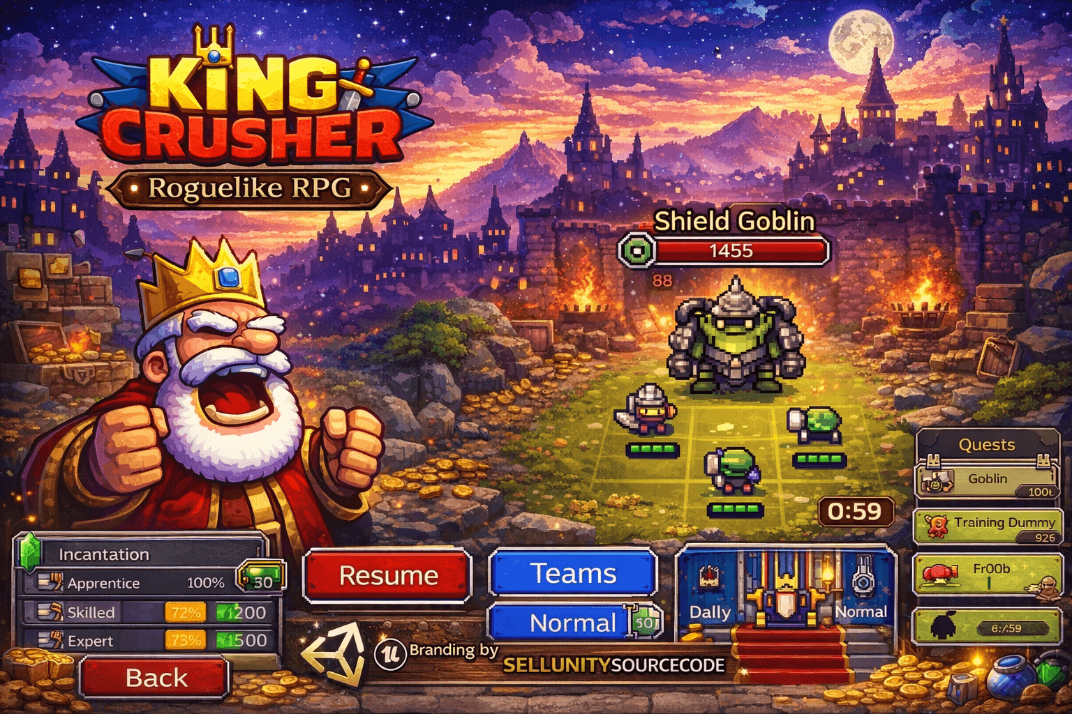 King Crusher – Roguelike Tactical RPG Unity Game Source Code