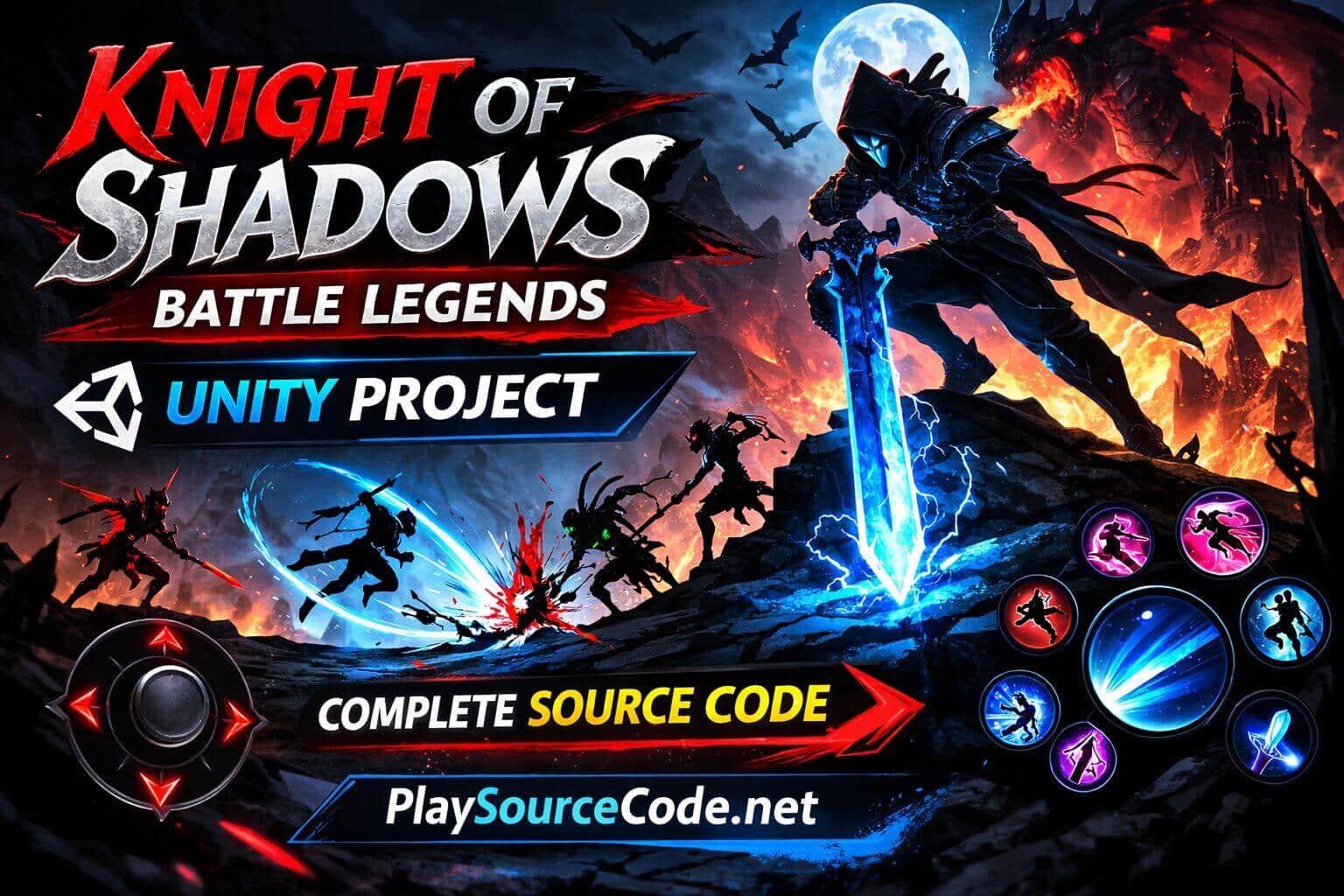 Knight Of Shadows - Battle Legends - Unity Source Code