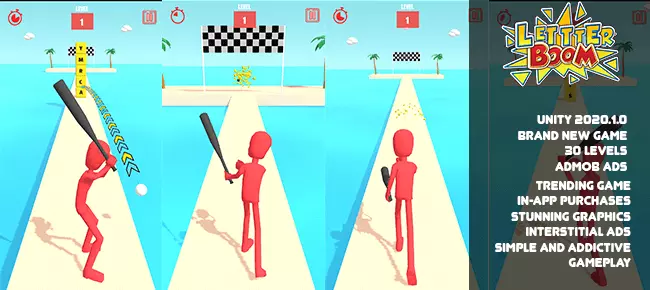 Letter Boom | Brand New Hypercasual Game | SellUnitySourceCode