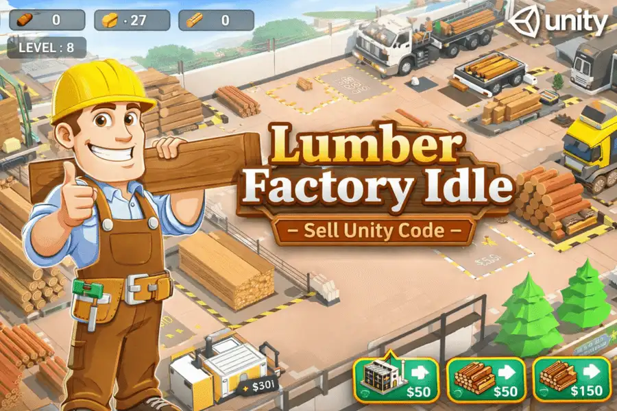 🌲 Lumber Factory Idle SellUnitySourceCode