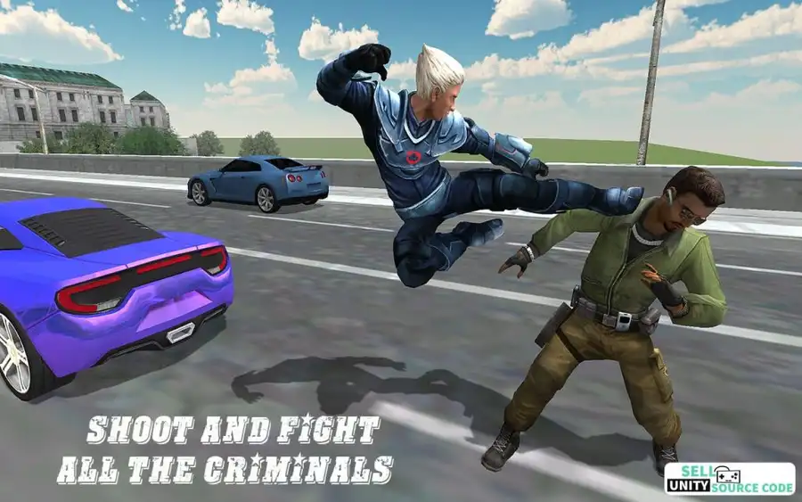 Marvelous Flying Super Hero 3D SellUnitySourceCode screenshot 5