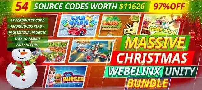 Massive Webelinx Christmas Unity Bundle: 54 Premiu SellUnitySourceCode