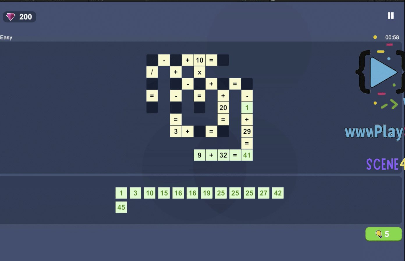 Math Cross Unity Sourcecode screenshot 4