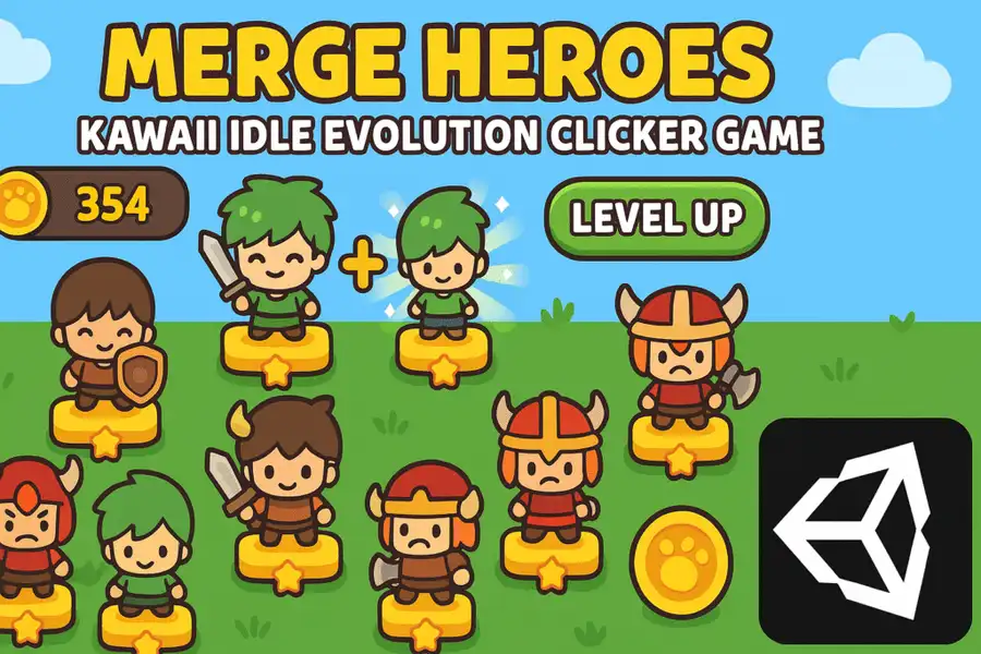 Merge Heroes – Kawaii Idle Evolution Clicker Game