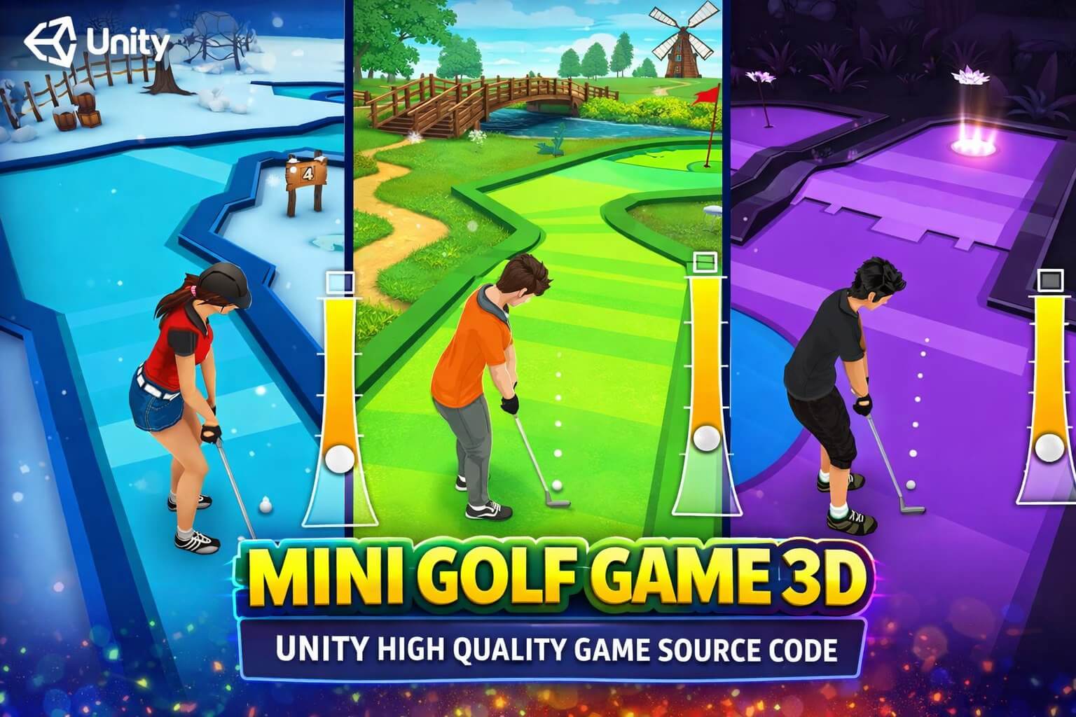 Mini Golf Game 3D Unity high Qulaity Game Source code