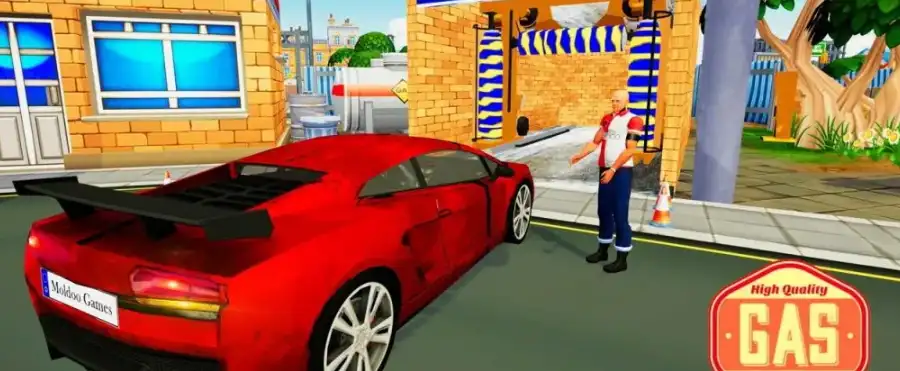 Modern Sports Car Wash: Gas Station SellUnitySourceCode🚗✨