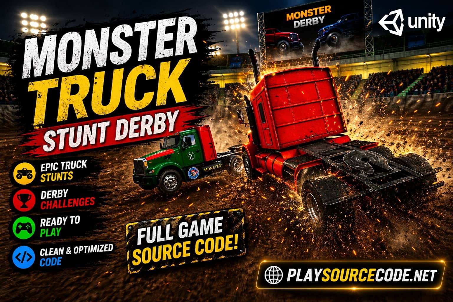 Monster Truck Stunt Derby Unity Source code