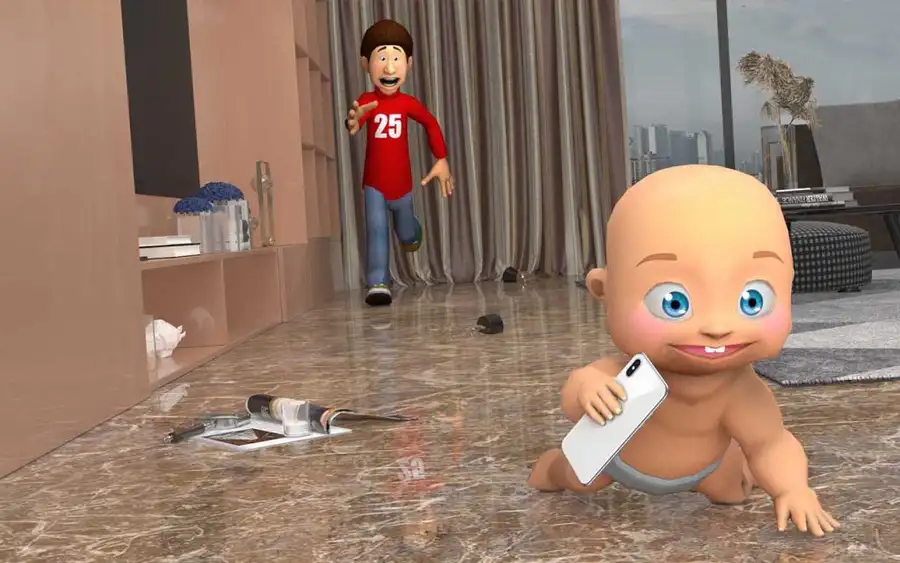 🍼 Naughty Twin Baby Simulator 3D – Funny Prank Game | SellUnitySourceCode screenshot 5