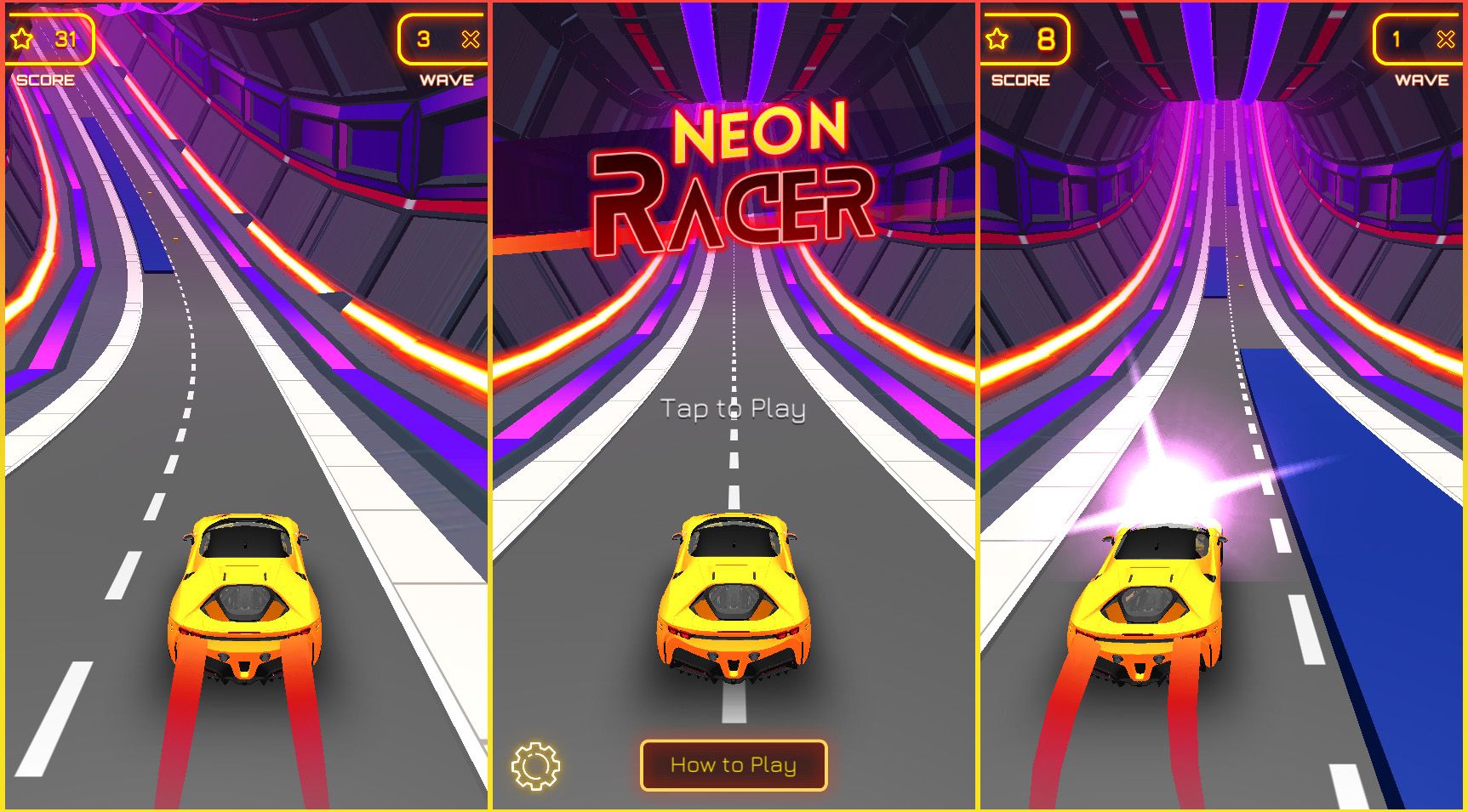 Neon Racer - Exclusive Unity Game Template screenshot 2