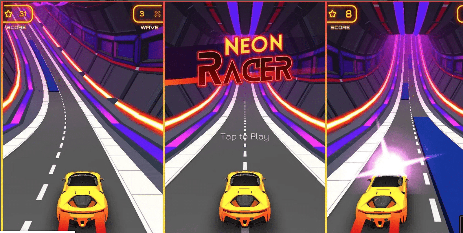 Neon Racer Exclusive Unity Game Template screenshot 3