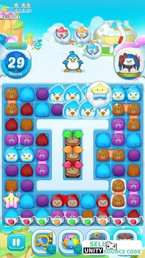  New Air Penguin Puzzle – Slide and Match Puzzle Game – SellUnitySourceCode.com screenshot 4