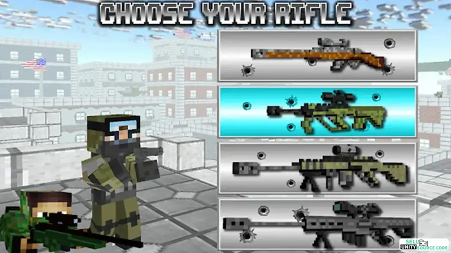 New American Block Sniper Survival – 3D FPS Shooting Game – SellUnitySourceCode.com screenshot 5