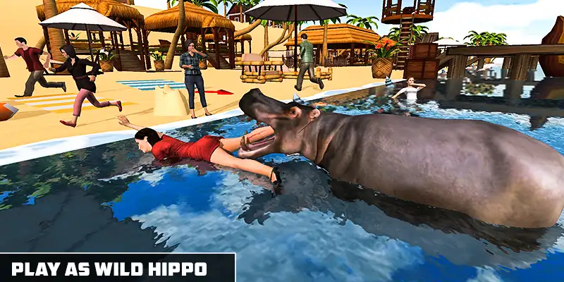 New Angry Hippo Attack Simulator – Wild Animal City Rampage – SellUnitySourceCode.com screenshot 2