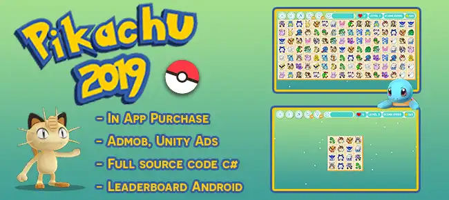 NEW Animal Connect – Pikachu Matching Puzzle Game – SellUnitySourceCode.com