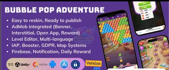 New Bubble Shooter Adventure: Color Pop Game – 2025 Complete Unity Projects - SellUnitySourceCode.com