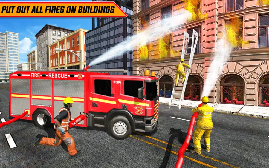 New Fire Truck  – American Fire Fighter Truck : City Emergency Rescu – SellUnitySourceCode.com screenshot 3