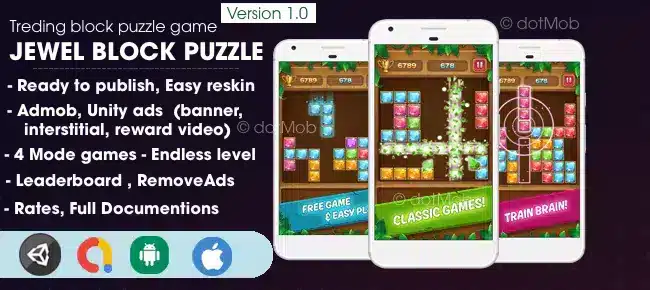 New Jewel Block Puzzle Master: Classic Brick Game SellUnitySourceCode