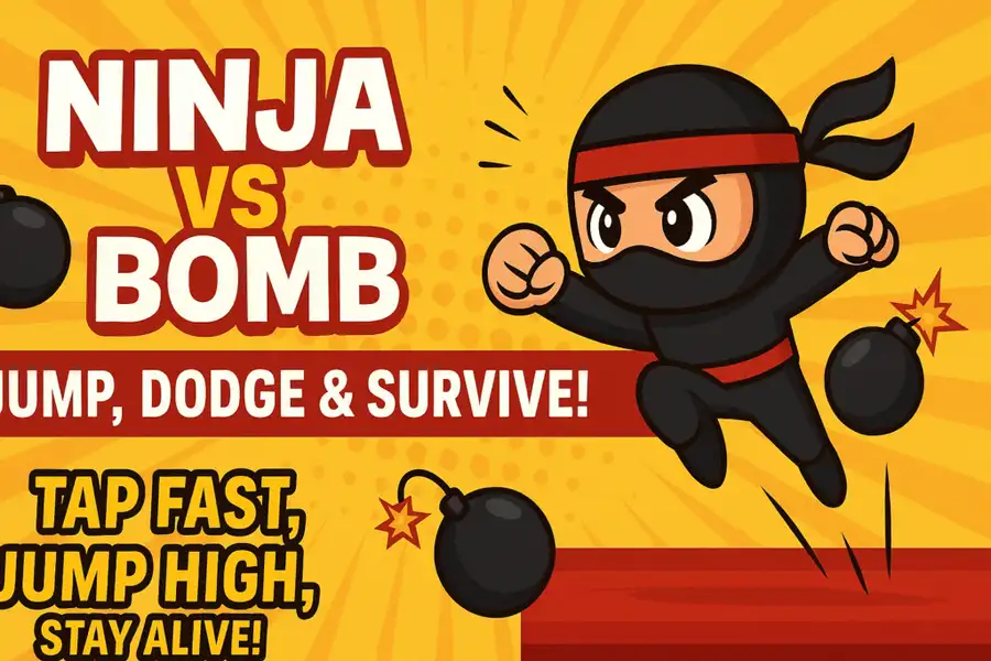 🥷💣 Ninja vs Bomb – Jump & Dodge Arcade Game (SellUnitySourceCode)