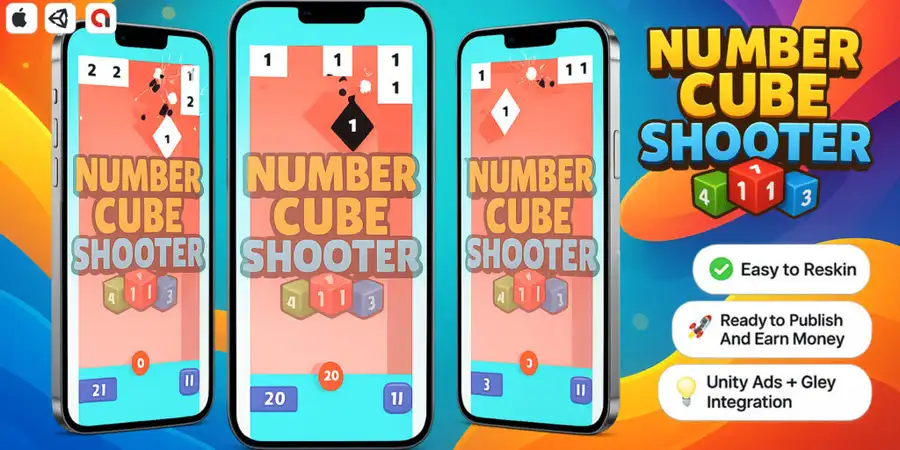 Number Cube Shooter – Puzzle Mobile Unity Game screenshot 2