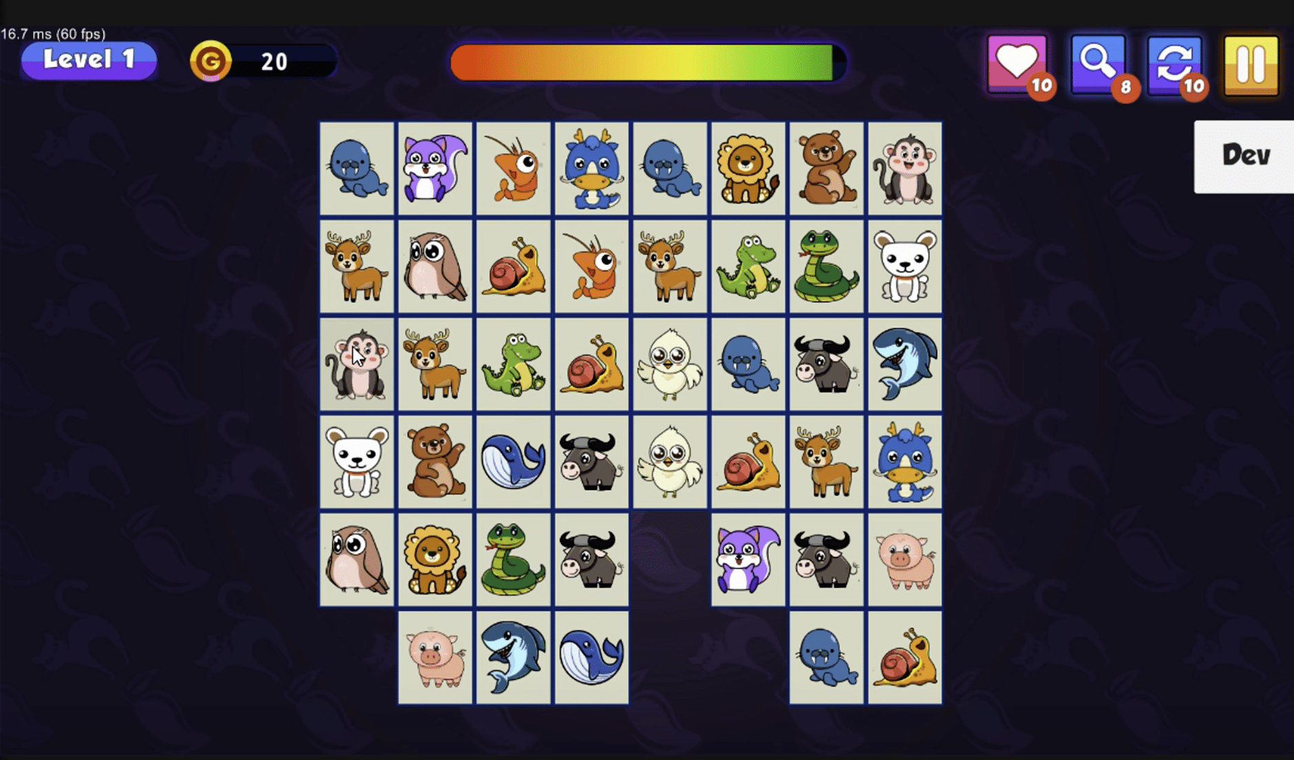 Onet 3D-Match Animal Unity Source code screenshot 3