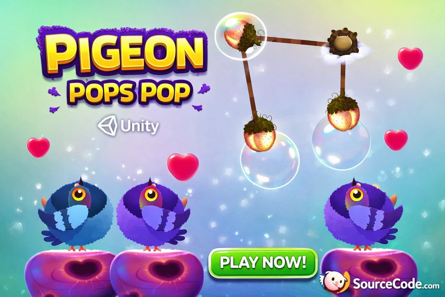 Pigeon Pops Pop: One-Tap Bird Arcade Game Unity Source Code