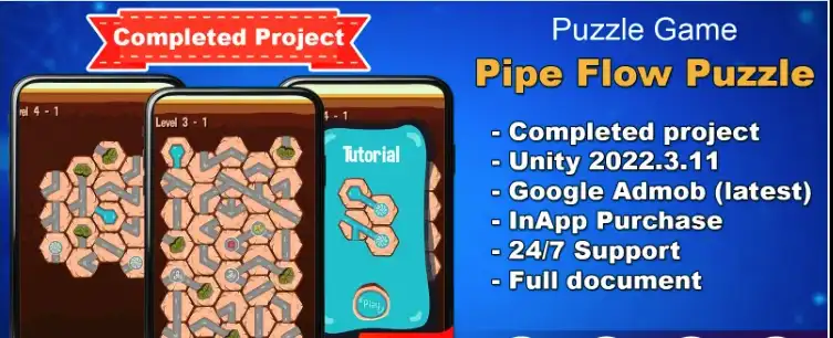 Pipe Flow Puzzle – Unity – Admob SellUnitySourceCode screenshot 3